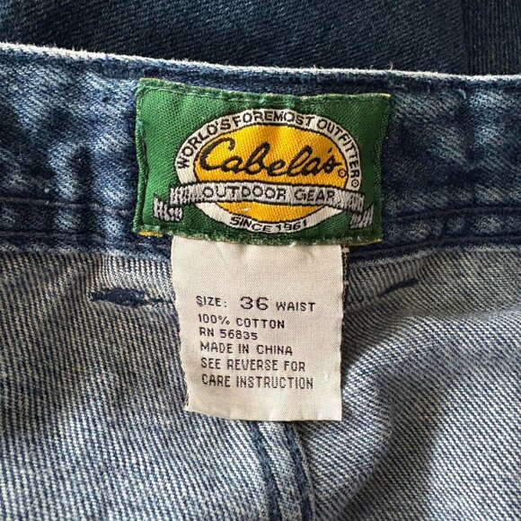 Vintage Cabela’s Denim Loose Fit Baggy Cargo Pants Jeans 36 - Picture 5 of 6